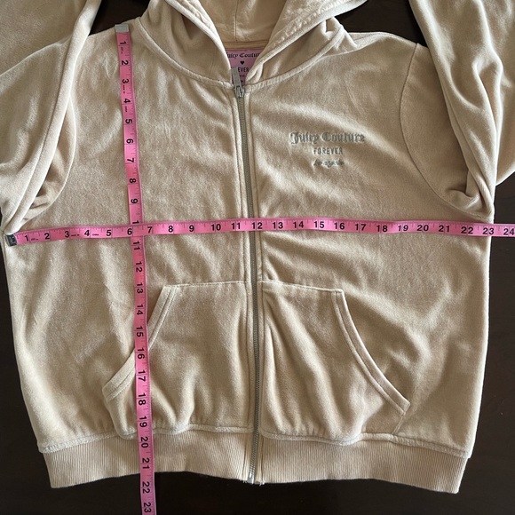 JUICY COUTURE X forever 21 collab track velour hoddie zip-up Beige size 1X y2k - Picture 6 of 6
